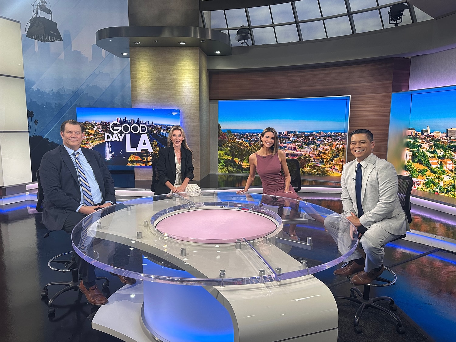 Good Day LA news team at the studio.