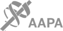 AAPA logo design in gray scale.